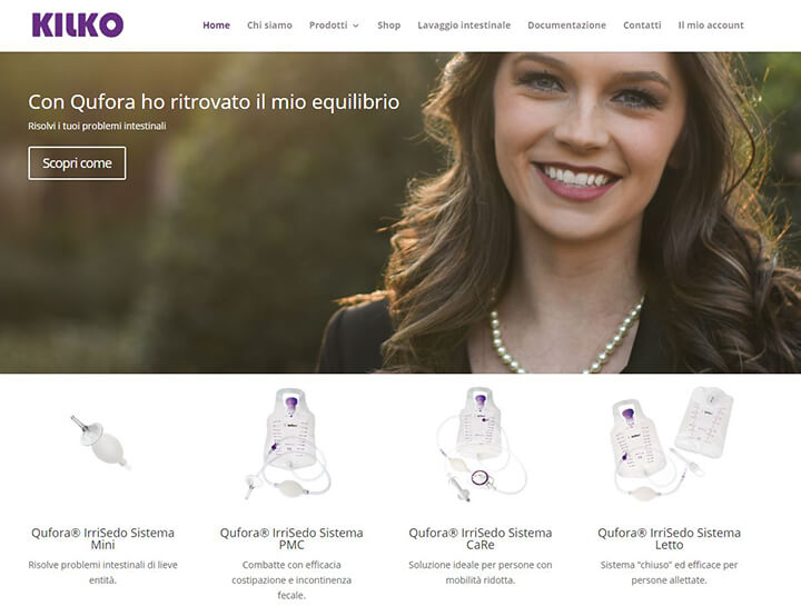 Schermata del sito web di Kilko sviluppato da Local Booster Fotografo Google Roma - Foto 360 Gradi